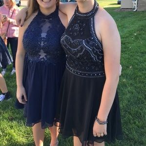 Black prom dress (on right)
